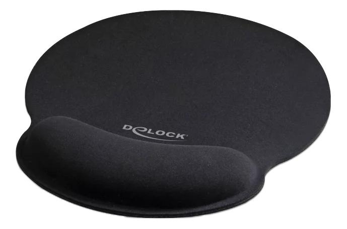 DeLOCK Ergonomic Mouse pad with Wrist Rest black 252 x 227 mm ryhmässä TIETOKOONET & TARVIKKEET / Hiiret & Näppäimistöt / Rannetuet @ TP E-commerce Nordic AB (C70475)