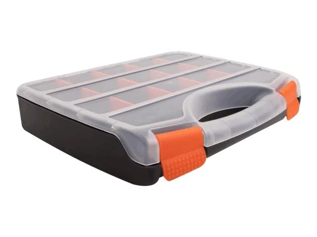 DeLOCK Sorting box 17 compartments 320 x 255 x 60 mm orange, black ryhmässä KOTI, TALOUS JA PUUTARHA / Työkalut & Tee itse / Muut Työkalut & Tarvikkeet @ TP E-commerce Nordic AB (C70492)