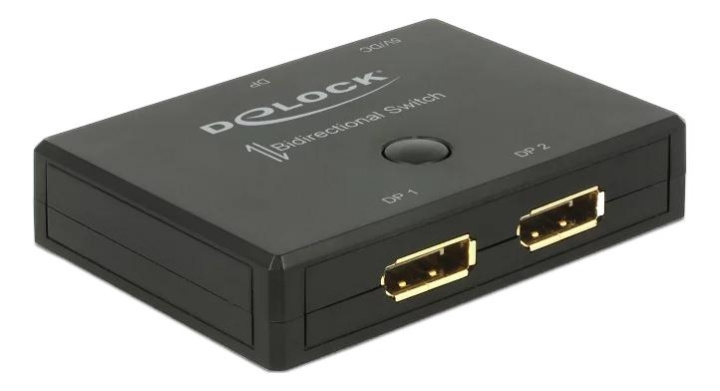 DeLOCK DisplayPort 2 - 1 Switch bidirectional 4K 60 Hz ryhmässä TIETOKOONET & TARVIKKEET / Kaapelit & Sovittimet / DisplayPort / Sovittimet @ TP E-commerce Nordic AB (C70495)