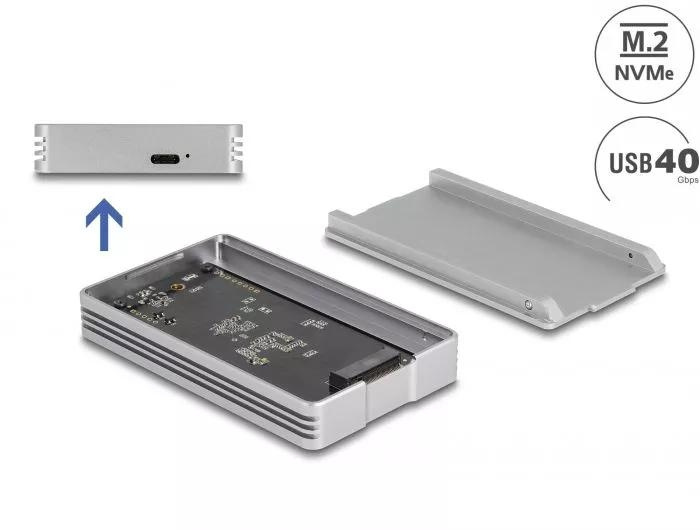 DeLOCK USB4™ 40 Gbps Enclosure for 1 x M.2 NVMe SSD - tool free ryhmässä TIETOKOONET & TARVIKKEET / Tietokonetarvikkeet / Muut @ TP E-commerce Nordic AB (C70507)