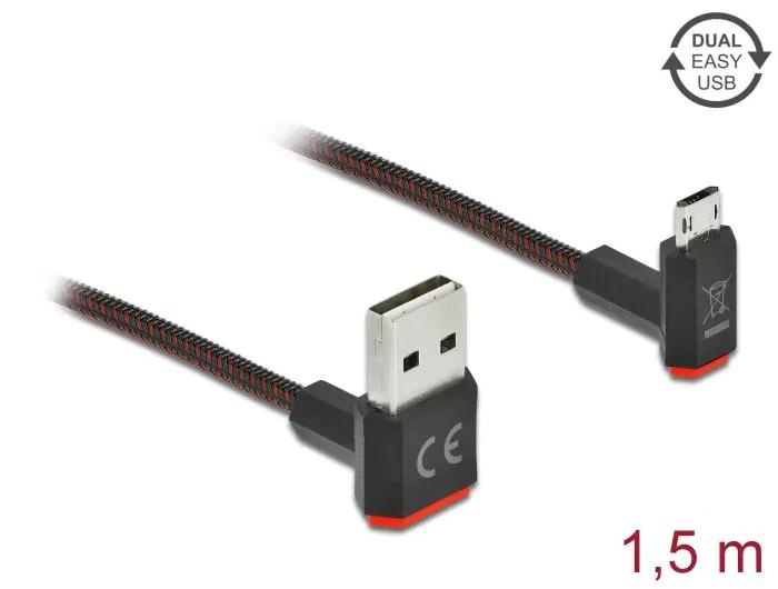 DeLOCK EASY-USB 2.0 Cable Type-A male to EASY-USB Type Micro-B male ryhmässä TIETOKOONET & TARVIKKEET / Kaapelit & Sovittimet / USB / USB-A / Kaapelit @ TP E-commerce Nordic AB (C70511)