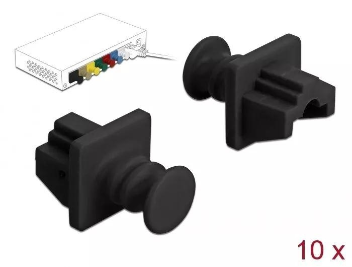 DeLOCK Dust Cover for RJ45 jack 10 pieces black ryhmässä TIETOKOONET & TARVIKKEET / Kaapelit & Sovittimet / Verkko / Sovittimet & Liittimet @ TP E-commerce Nordic AB (C70528)