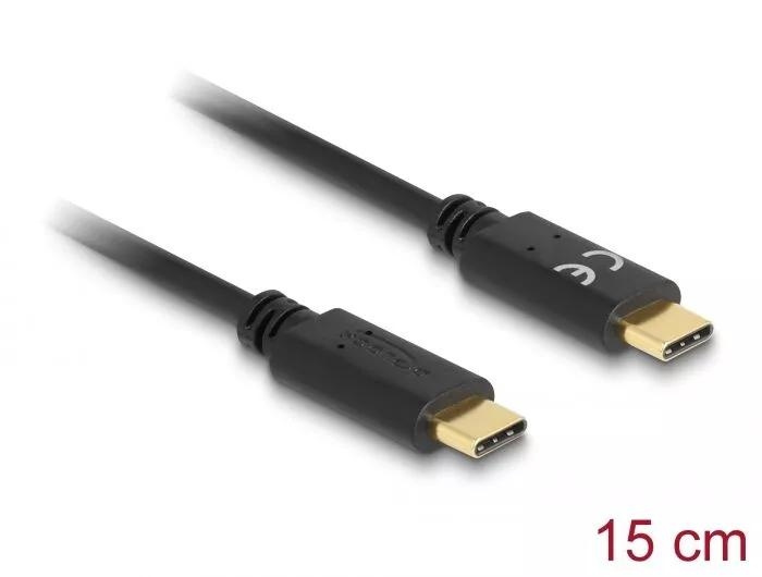 DeLOCK USB Type-C™ Charging Cable 15 cm PD 5 A with E-Marker ryhmässä TIETOKOONET & TARVIKKEET / Kaapelit & Sovittimet / Sähkökaapelit @ TP E-commerce Nordic AB (C70530)