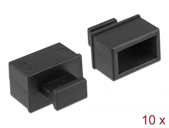 DeLOCK Dust Cover for SFP slot with grip 10 pieces black ryhmässä TIETOKOONET & TARVIKKEET / Verkko / Mediamuuntimet @ TP E-commerce Nordic AB (C70546)