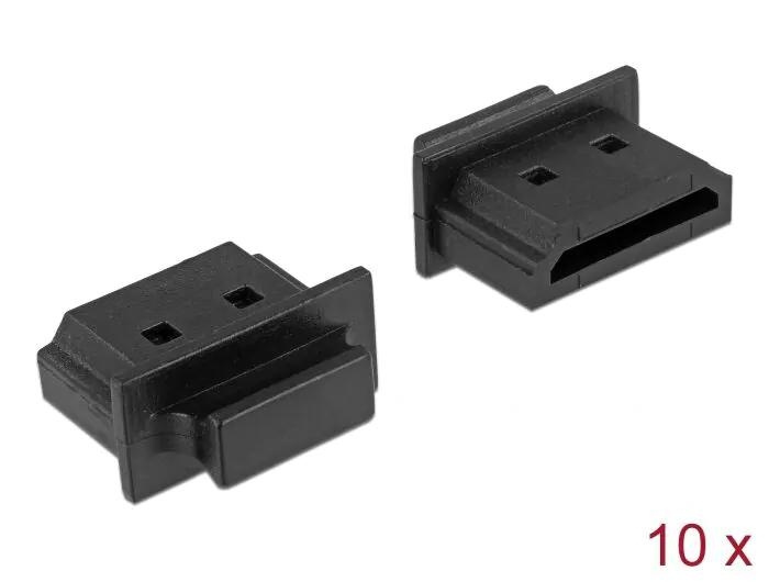 DeLOCK Dust Cover for HDMI-A female with grip 10 pieces black ryhmässä KODINELEKTRONIIKKA / Kaapelit & Sovittimet / HDMI / Sovittimet @ TP E-commerce Nordic AB (C70549)