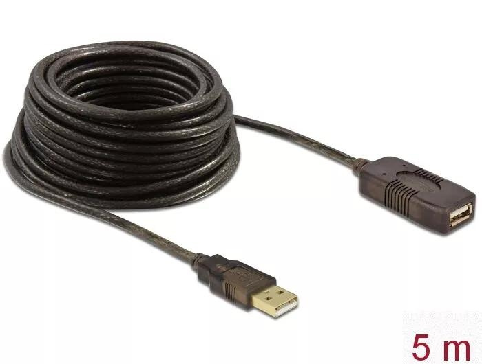 DeLOCK Cable USB 2.0 Extension, active 5 m ryhmässä TIETOKOONET & TARVIKKEET / Kaapelit & Sovittimet / USB / USB-A / Kaapelit @ TP E-commerce Nordic AB (C70550)