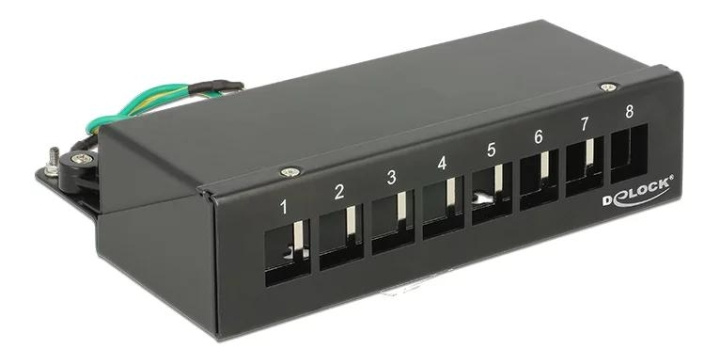 DeLOCK Patch panel, 8 ports, for keystone modules, shielded, black ryhmässä TIETOKOONET & TARVIKKEET / Kaapelit & Sovittimet / Verkko / Sovittimet & Liittimet @ TP E-commerce Nordic AB (C70580)