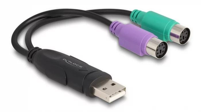 DeLOCK USB to PS/2 Adapter ryhmässä TIETOKOONET & TARVIKKEET / Kaapelit & Sovittimet / USB / USB-A / Sovittimet @ TP E-commerce Nordic AB (C70591)