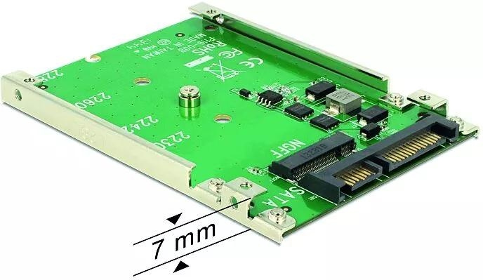 DeLOCK 2.5″ Converter SATA 22 pin > 1 x M.2 key B - 7 mm ryhmässä TIETOKOONET & TARVIKKEET / Tietokoneen komponentit / Kovalevyt / Sovittimet & Tarvikkeet @ TP E-commerce Nordic AB (C70600)