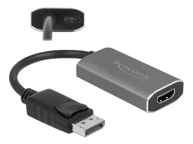 DeLOCK Active DisplayPort 1.4 to HDMI Adapter 8K with HDR function ryhmässä TIETOKOONET & TARVIKKEET / Kaapelit & Sovittimet / DisplayPort / Sovittimet @ TP E-commerce Nordic AB (C70608)