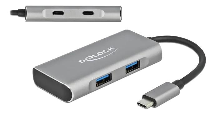 DeLOCK External USB 3.2 Gen 2 USB Type-C Hub 2 x USBA and 2 x USBC ryhmässä TIETOKOONET & TARVIKKEET / Tietokonetarvikkeet / USB-telakat @ TP E-commerce Nordic AB (C70609)