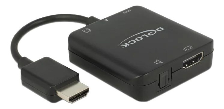 DeLOCK HDMI Audio Extractor 4K 60 Hz compact, black ryhmässä KODINELEKTRONIIKKA / Kaapelit & Sovittimet / HDMI / Sovittimet @ TP E-commerce Nordic AB (C70611)