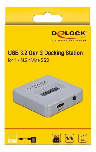 DeLOCK M.2 Docking Station M.2 NVMe PCIe SSD w/ USB TypeC™ female ryhmässä TIETOKOONET & TARVIKKEET / Kannettavat tietokoneet & tarvikkeet / Telakka @ TP E-commerce Nordic AB (C70616)