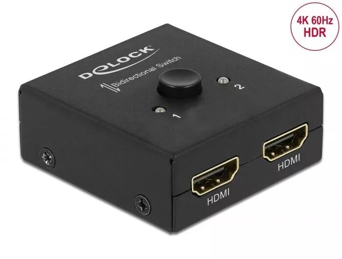 DeLOCK 64072 HDMI 2 - 1-Switch dubbelriktad 4K 60 Hz kompakt, svart ryhmässä KODINELEKTRONIIKKA / Kaapelit & Sovittimet / HDMI / Sovittimet @ TP E-commerce Nordic AB (C70619)