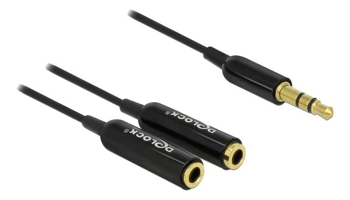 DeLOCK Cable audio splitter stereo jack male 3.5 mm 3 pin>2xstereo ryhmässä KODINELEKTRONIIKKA / Kaapelit & Sovittimet / Analoginen ääni / Sovittimet @ TP E-commerce Nordic AB (C70624)