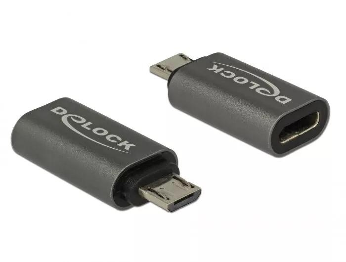 DeLOCK Adapter USB 2.0 Micro-B male to USB Type-C™ 2.0 female ryhmässä TIETOKOONET & TARVIKKEET / Kaapelit & Sovittimet / USB / USB-C @ TP E-commerce Nordic AB (C70639)