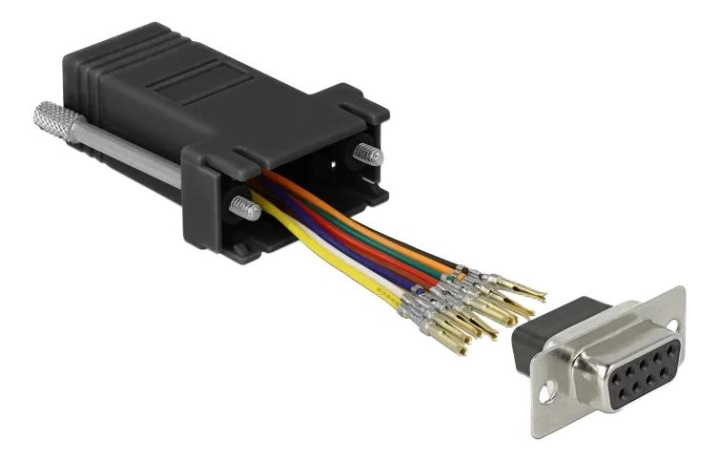 DeLOCK Adapter D-Sub 9 pin female to RJ45 female Assembly Kit black ryhmässä TIETOKOONET & TARVIKKEET / Kaapelit & Sovittimet / Verkko / Sovittimet & Liittimet @ TP E-commerce Nordic AB (C70643)