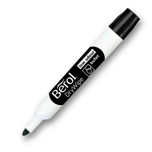 berol Drywipe Whiteboard Marker Bullet Black Tuck ryhmässä KOTI, TALOUS JA PUUTARHA / Toimistotuotteet / Kynät @ TP E-commerce Nordic AB (C70656)