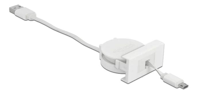 DeLOCK Easy 45 Module USB 2.0 Cable TypeA>EASYUSB MicroB white ryhmässä TIETOKOONET & TARVIKKEET / Kaapelit & Sovittimet / USB / Micro-USB / Kaapelit @ TP E-commerce Nordic AB (C70658)