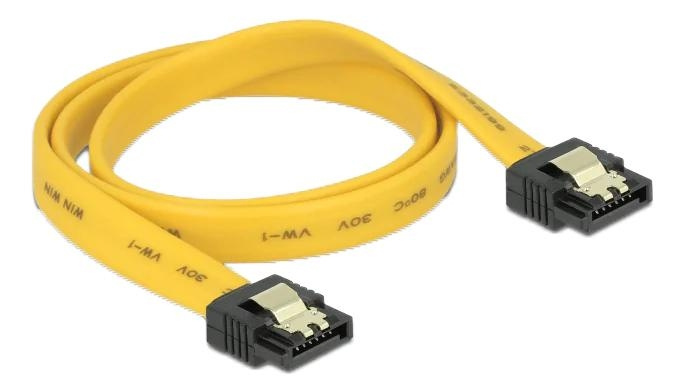 DeLOCK SATA 6 Gb/s Cable 50 cm yellow ryhmässä TIETOKOONET & TARVIKKEET / Kaapelit & Sovittimet / Sisäinen / SATA @ TP E-commerce Nordic AB (C70672)