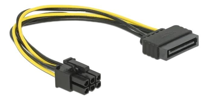 DeLOCK Cable Power SATA 15 pin > 6 pin PCI Express ryhmässä TIETOKOONET & TARVIKKEET / Kaapelit & Sovittimet / Sisäinen / SATA @ TP E-commerce Nordic AB (C70673)