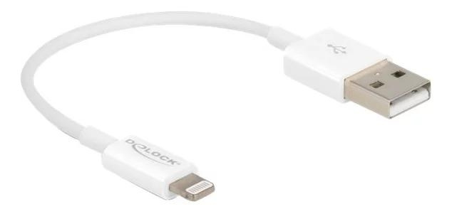 DeLOCK USB - Lightning cable for iPhone™, iPad™, iPod™ white 15 cm ryhmässä ÄLYPUHELIMET JA TABLETIT / Laturit & Kaapelit / Kaapelit / Lightning kaapelit @ TP E-commerce Nordic AB (C70675)