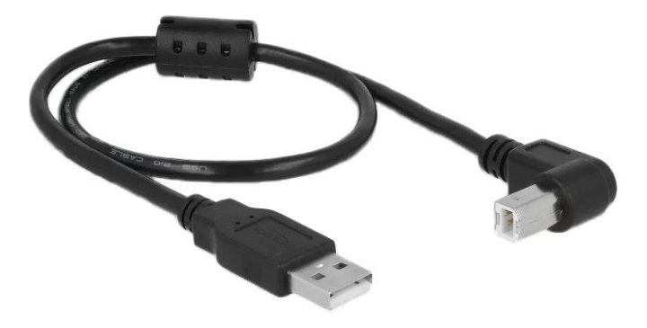 DeLOCK Cable USB 2.0 Type-A male > USB 2.0 Type-B male angled 0.5 m ryhmässä TIETOKOONET & TARVIKKEET / Kaapelit & Sovittimet / USB / USB-A / Kaapelit @ TP E-commerce Nordic AB (C70693)