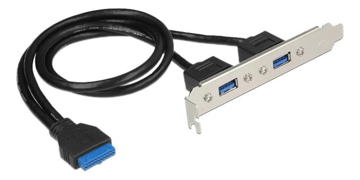 DeLOCK Slot bracket 1x19pin USB 3.0 pin header fe internal>2 ryhmässä TIETOKOONET & TARVIKKEET / Tietokoneen komponentit / USB-kortti @ TP E-commerce Nordic AB (C70695)