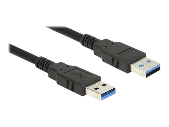 DeLOCK Cable USB 3.0 Type-A male > USB 3.0 Type-A male 0.5 m black ryhmässä TIETOKOONET & TARVIKKEET / Kaapelit & Sovittimet / USB / USB-A / Kaapelit @ TP E-commerce Nordic AB (C70697)