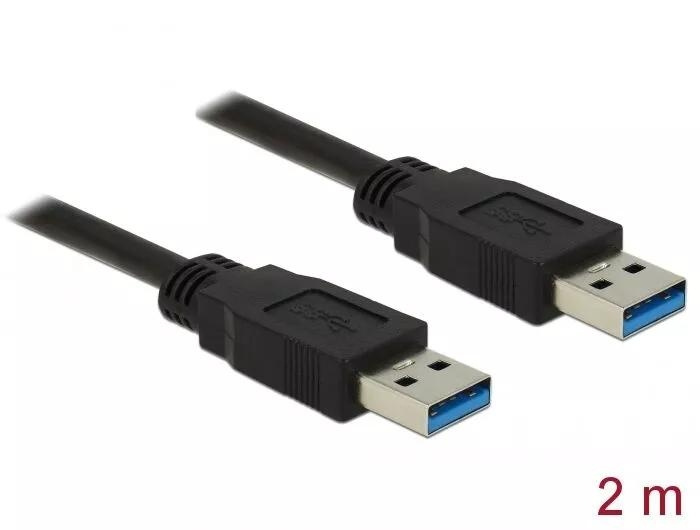 DeLOCK Cable USB 3.0 Type-A male > USB 3.0 Type-A male 2.0 m black ryhmässä TIETOKOONET & TARVIKKEET / Kaapelit & Sovittimet / USB / USB-A / Kaapelit @ TP E-commerce Nordic AB (C70698)