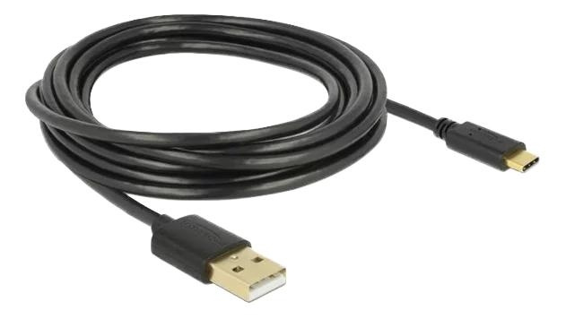 DeLOCK USB 2.0 cable Type-A to Type-C 3 m ryhmässä TIETOKOONET & TARVIKKEET / Kaapelit & Sovittimet / USB / USB-C @ TP E-commerce Nordic AB (C70700)