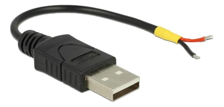 DeLOCK Cable USB 2.0 Type-A male > 2 x open wires power 10 cm ryhmässä TIETOKOONET & TARVIKKEET / Kaapelit & Sovittimet / USB / USB-A / Kaapelit @ TP E-commerce Nordic AB (C70701)