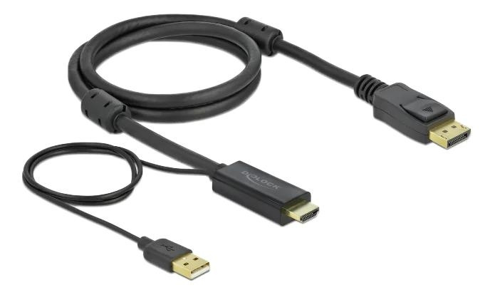 DeLOCK HDMI to DisplayPort cable 4K 30 Hz 1 m ryhmässä KODINELEKTRONIIKKA / Kaapelit & Sovittimet / HDMI / Kaapelit @ TP E-commerce Nordic AB (C70730)