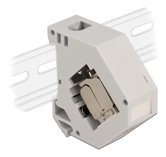 DeLOCK DIN rail Adapter with Keystone Module RJ45 jack Cat.6A LSA ryhmässä TIETOKOONET & TARVIKKEET / Kaapelit & Sovittimet / Verkko / Sovittimet & Liittimet @ TP E-commerce Nordic AB (C70732)