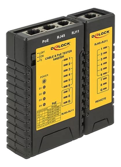 DeLOCK Cable Tester RJ45 / RJ12 / PoE ryhmässä TIETOKOONET & TARVIKKEET / Tietokoneen komponentit / Työkalut ja asennus @ TP E-commerce Nordic AB (C70735)