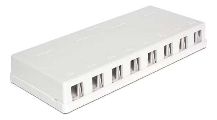 DeLOCK Keystone Surface Mounted Box, 8-ports, white ryhmässä TIETOKOONET & TARVIKKEET / Kaapelit & Sovittimet / Verkko / Sovittimet & Liittimet @ TP E-commerce Nordic AB (C70739)