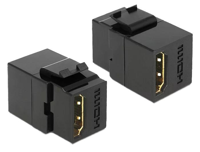 DeLOCK Keystone Module HDMI female > HDMI female black ryhmässä TIETOKOONET & TARVIKKEET / Kaapelit & Sovittimet / Verkko / Sovittimet & Liittimet @ TP E-commerce Nordic AB (C70753)