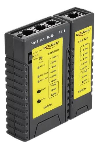 DeLOCK Cable Tester RJ45 / RJ12 + Portfinder ryhmässä TIETOKOONET & TARVIKKEET / Tietokoneen komponentit / Työkalut ja asennus @ TP E-commerce Nordic AB (C70758)