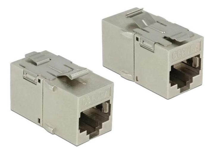 DeLOCK Keystone Module RJ45 jack > RJ45 jack Cat.6A metal ryhmässä TIETOKOONET & TARVIKKEET / Kaapelit & Sovittimet / Verkko / Sovittimet & Liittimet @ TP E-commerce Nordic AB (C70759)