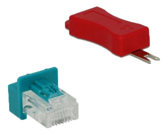 DeLOCK RJ45 Secure Clip with plug set 6 pieces ryhmässä TIETOKOONET & TARVIKKEET / Kaapelit & Sovittimet / Verkko / Sovittimet & Liittimet @ TP E-commerce Nordic AB (C70761)