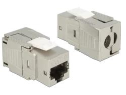 DeLOCK RJ45 Keystone-module, Cat.8, no tools required ryhmässä TIETOKOONET & TARVIKKEET / Kaapelit & Sovittimet / Verkko / Sovittimet & Liittimet @ TP E-commerce Nordic AB (C70762)