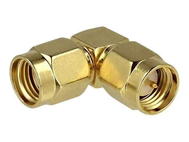 DeLOCK Adapter RP-SMA Plug > SMA Plug 90° ryhmässä KODINELEKTRONIIKKA / Kaapelit & Sovittimet / Analoginen ääni / Sovittimet @ TP E-commerce Nordic AB (C70784)