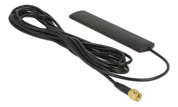 DeLOCK LTE Antenna SMA 3dBi fixed adhesive mounting ryhmässä TIETOKOONET & TARVIKKEET / Verkko / Verkkokortti / USB @ TP E-commerce Nordic AB (C70786)