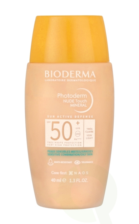 Bioderma Photoderm Nude Touch Mineral SPF50+ 40 ml Very Light ryhmässä KAUNEUS JA TERVEYS / Ihonhoito / Rusketus / Aurinkosuoja @ TP E-commerce Nordic AB (C70890)