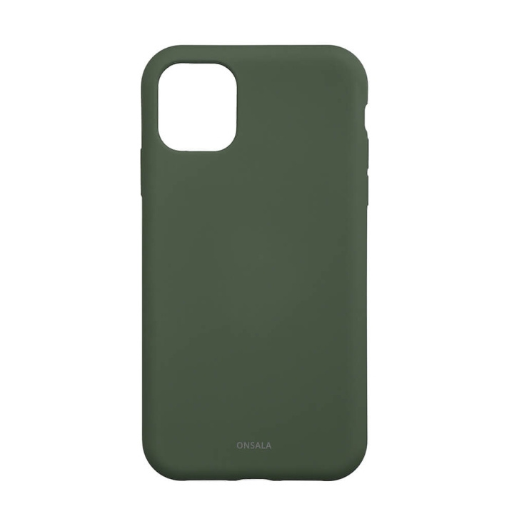 Onsala Backcover Sil Touch iPhone 11/XR Olive Green ryhmässä ÄLYPUHELIMET JA TABLETIT / Puhelimen suojakotelo / Apple / iPhone 11 / Kuoret @ TP E-commerce Nordic AB (C71193)