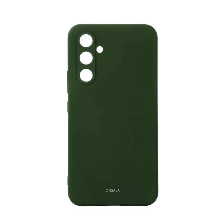 Onsala Backcover Sil Touch Samsung A55 5G Olive Green ryhmässä ÄLYPUHELIMET JA TABLETIT / Puhelimen suojakotelo / Samsung @ TP E-commerce Nordic AB (C71199)