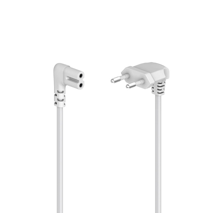 Hama Power Cable Euro Plug Angled White 3.0m ryhmässä TIETOKOONET & TARVIKKEET / Kaapelit & Sovittimet / Sähkökaapelit @ TP E-commerce Nordic AB (C71220)