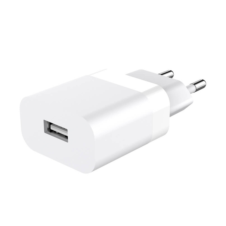 GEAR Charger 220V 1xUSB-A 2.4A White ryhmässä ÄLYPUHELIMET JA TABLETIT / Laturit & Kaapelit / Seinälaturi / Seinälaturi USB @ TP E-commerce Nordic AB (C71367)