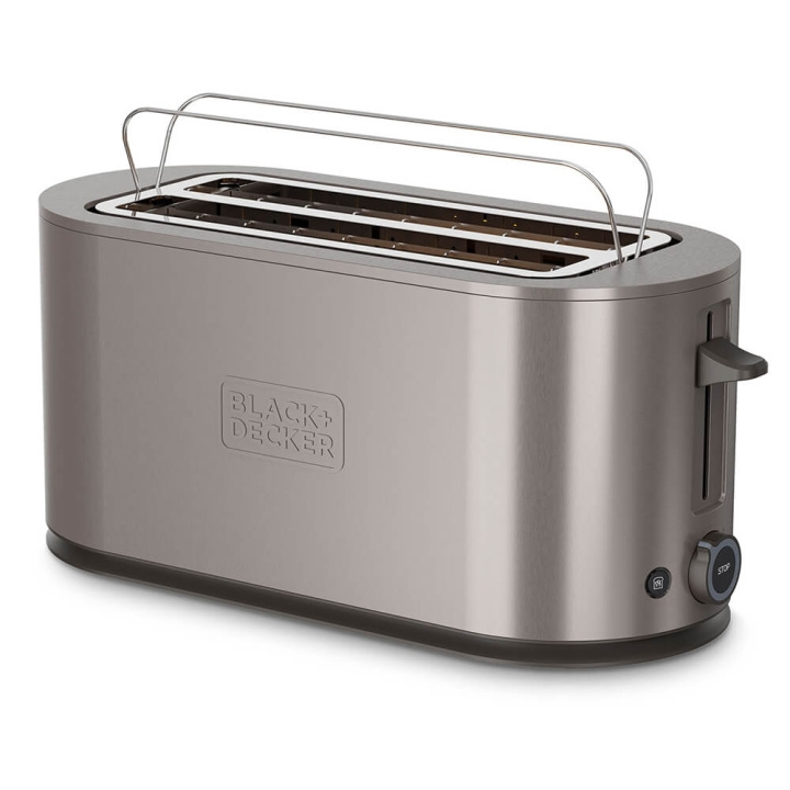 BLACK+DECKER Toaster 2 Long Slot Stainless Steel ryhmässä KOTI, TALOUS JA PUUTARHA / Kodinkoneet / Leivänpaahtimet & Leipägrillit / Leivänpaahtimet @ TP E-commerce Nordic AB (C71418)