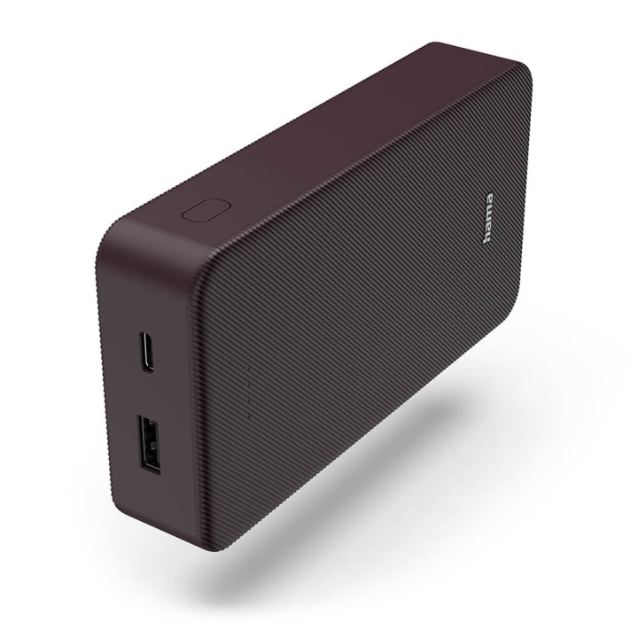 Hama Powerbank Colour 20 20000mAh USB-C+USB-A Plum ryhmässä ÄLYPUHELIMET JA TABLETIT / Laturit & Kaapelit / Powerbanks @ TP E-commerce Nordic AB (C71534)